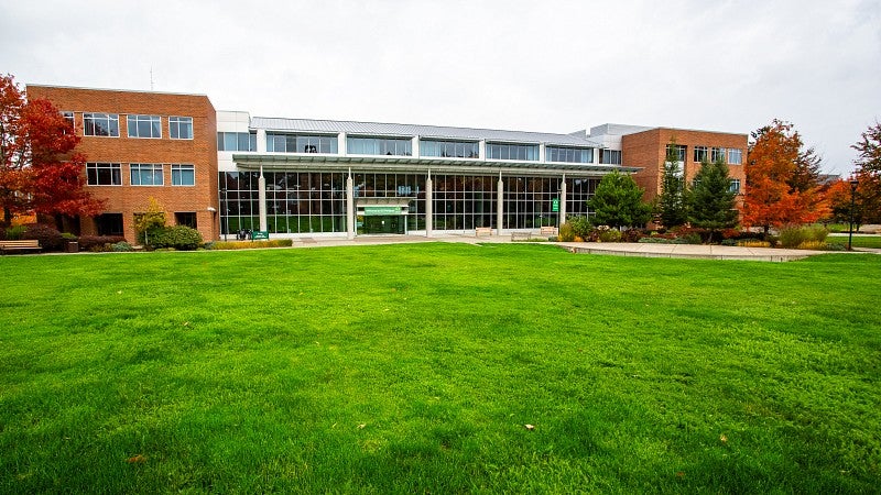 Outside of the new campus.