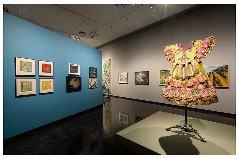Gallery with paintings